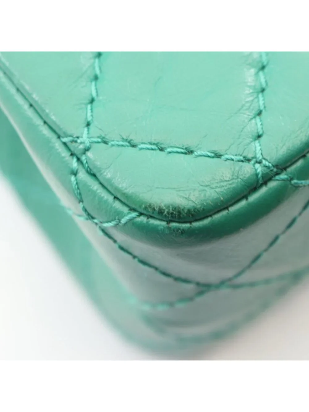 Chanel Shoulder Bag 2.55 Mini Quilted Green Leather Chain